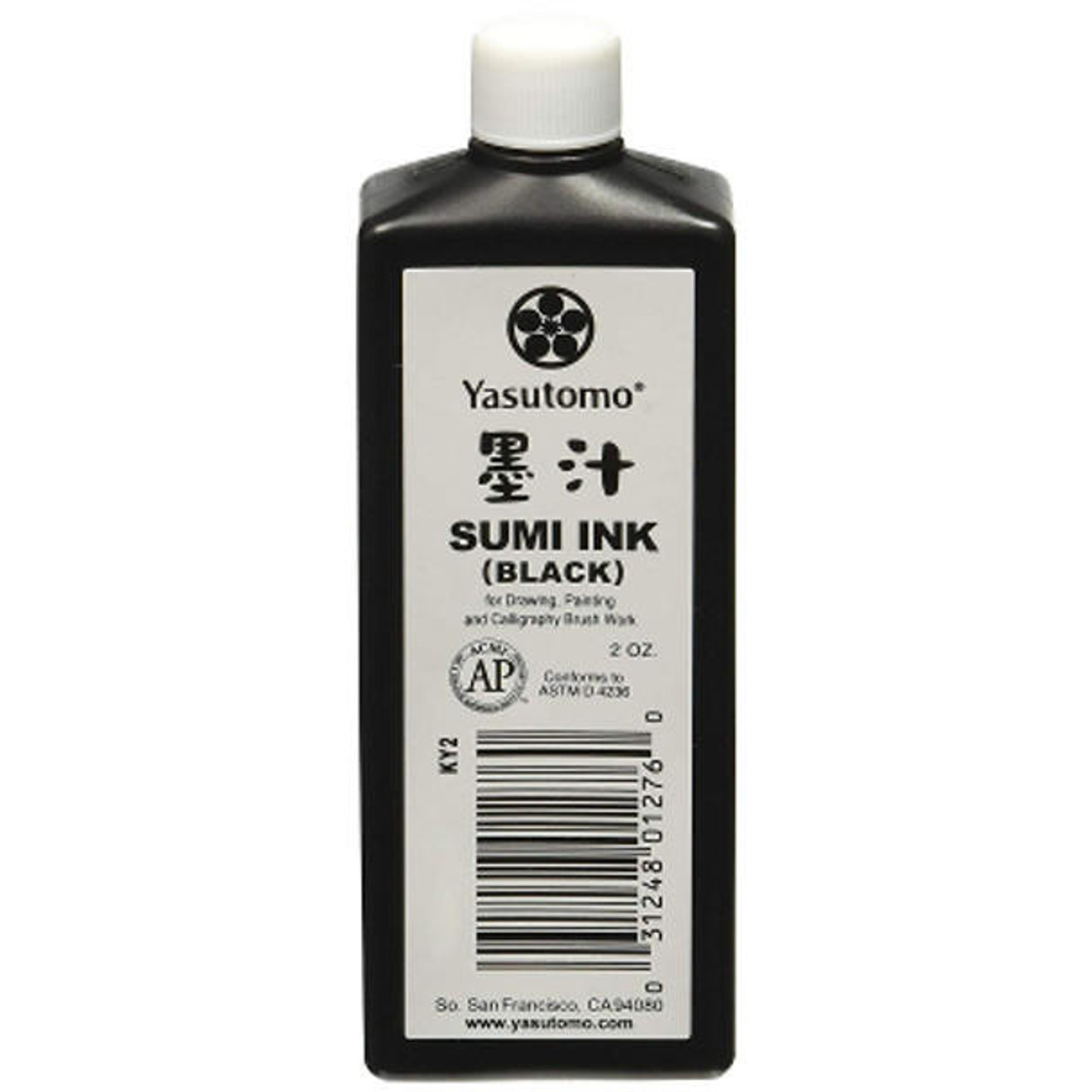 Yasutomo Liquid Sumi Ink, Black Gloss, 2 oz. 