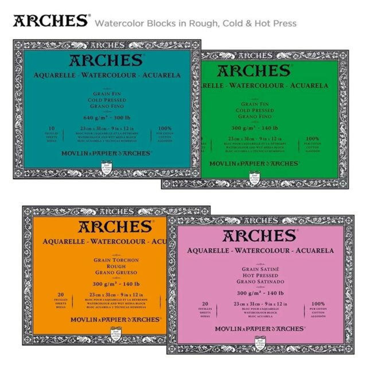 Arches 140 lb. Watercolor Pad, Cold-Pressed, 10 x 14 - Sam Flax Atlanta