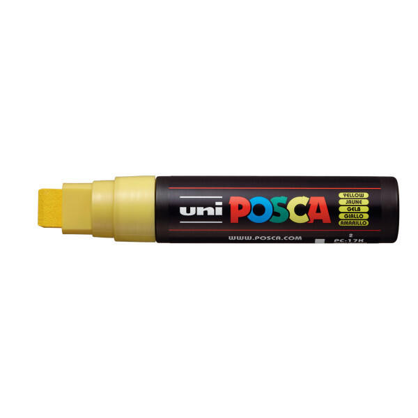 POSCA Paint Marker, PC-17K Extra Broad Rectangular Chisel, Yellow