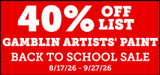 Gamblin Artists' Oil Paint 40% off list