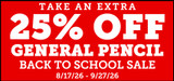 General Pencil Products Extra 25% off