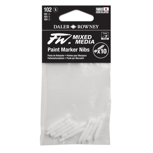  Daler-Rowney FW Empty Mixed Media Paint Markers & Nib Sets, Nib Set 2 - 1-2mm Ha 
