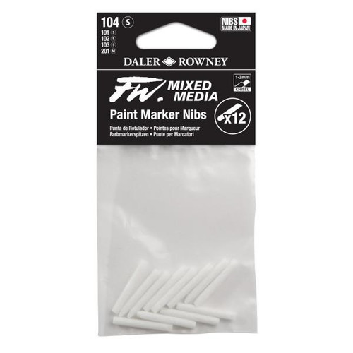  Daler-Rowney FW Marker Nib Set 4, 3mm Chisel, 12-Pieces 