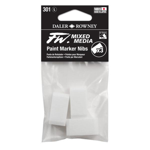  Daler-Rowney FW Empty Mixed Media Paint Markers & Nib Sets, Nib Set 7 - 8-15mm L 