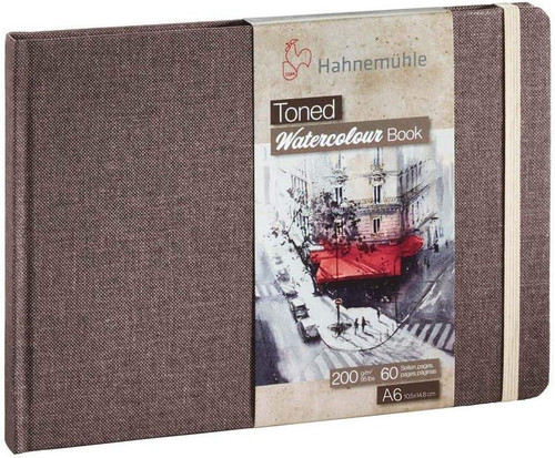  Hahnemuhle Toned Tan Watercolor Paper Book, 30 Sheets, Landscape, A6 (4.1" x 5.8") 