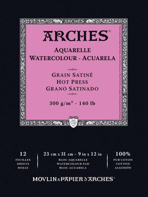 Arches 140 lb. Watercolor Pad, Hot-Pressed, 9" x 12"