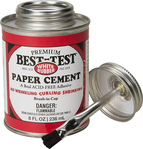 Speedball Art Products Best-Test Paper Cement, Acid-Free Adhesive, Permanent, 8 oz. Bottle 