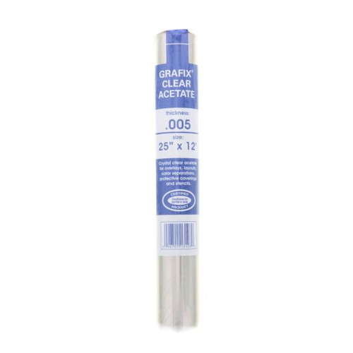 GRAFIX Grafix Clear Acetate Film Roll, .005", 25" x 12'