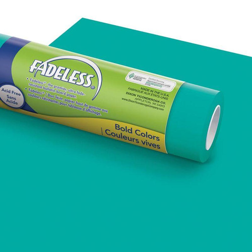 Superior Seamless Backdrop Pacon Fadeless Art Paper Roll, 48" x 12', Teal 