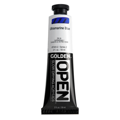 Golden Artist Colors Golden OPEN Slow-Drying Acrylic, Ultramarine Blue 2oz 