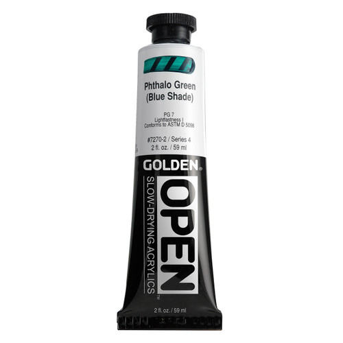 Golden Artist Colors Golden OPEN Slow-Drying Acrylic, Pthalo Green (Blue Shade) 2oz 