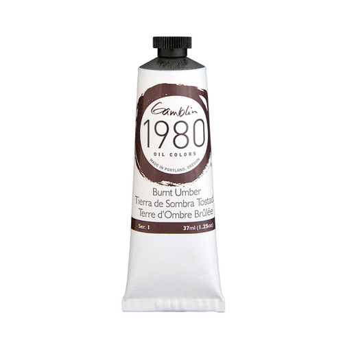 Gamblin Artist's Colors Gamblin 1980 Oil Color, 37ml, Burnt Umber