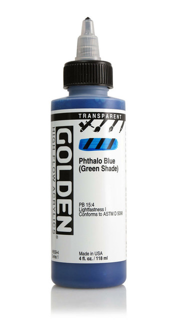 Golden Artist Colors High Flow Transparent Phthalo Blue Green Shade 4oz