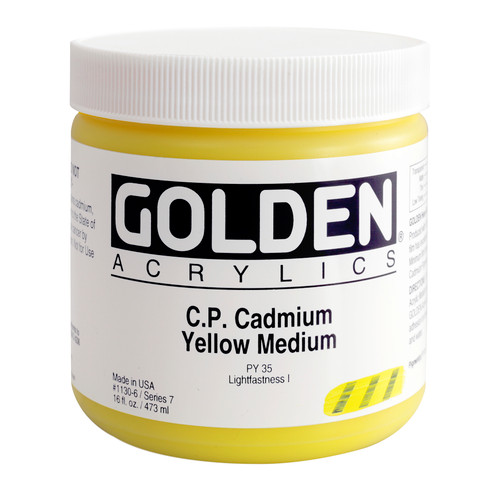 Golden Artist Colors Heavy Body Cadmium Yellow Medium 16oz