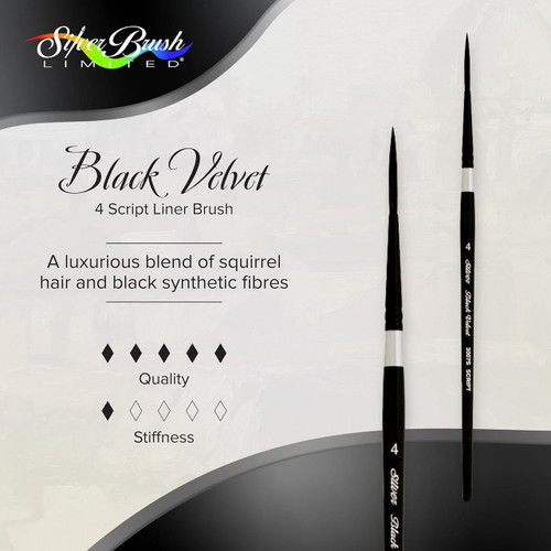 Silver Brush Black Velvet Blend Watercolor Sh Script Liner 4 