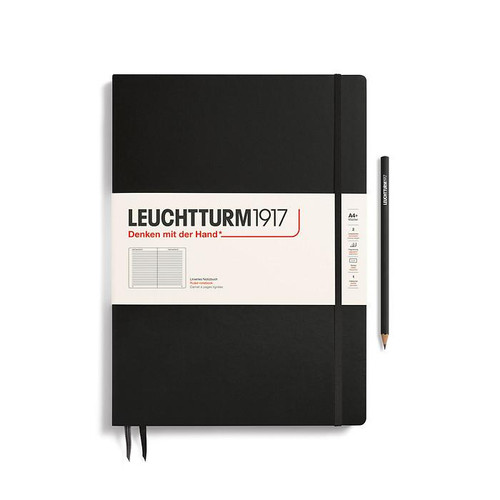 Leuchtturm 1917 Leuchtturm Hardcover Notebook, Black, Master Slim (A4+), 123 p., ruled
