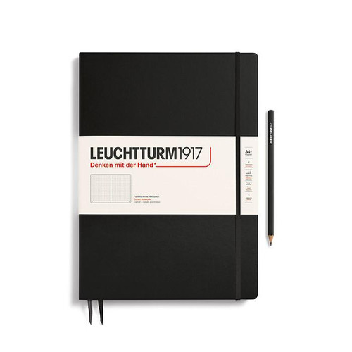 Leuchtturm 1917 Leuchtturm Hardcover Notebook, Black, Master Slim (A4+), 123 p., dotted