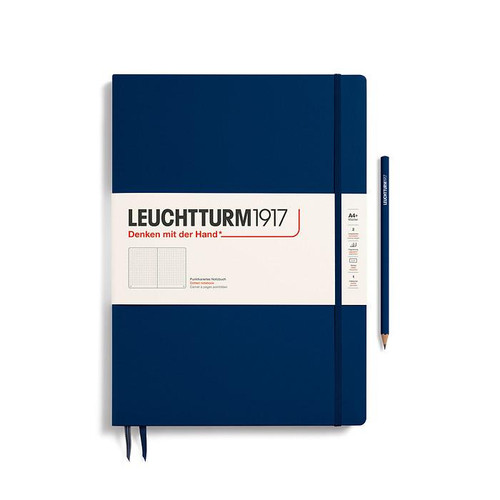 Leuchtturm 1917 Leuchtturm Hardcover Notebook, Navy, Master Slim (A4+), 123 p., dotted