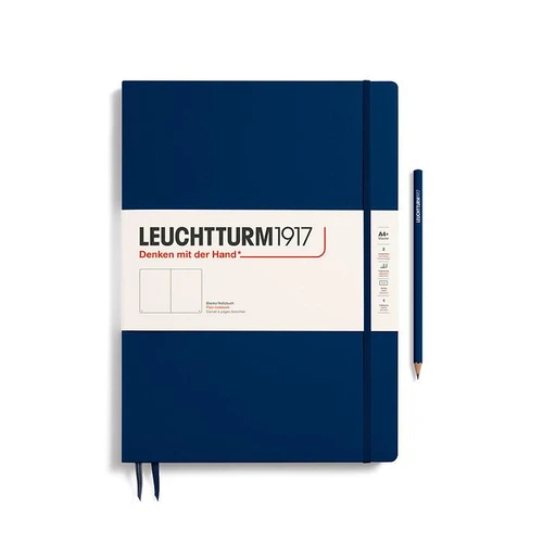 Leuchtturm 1917 Leuchtturm Hardcover Notebook, Navy, Master Slim (A4+), 123 p., plain