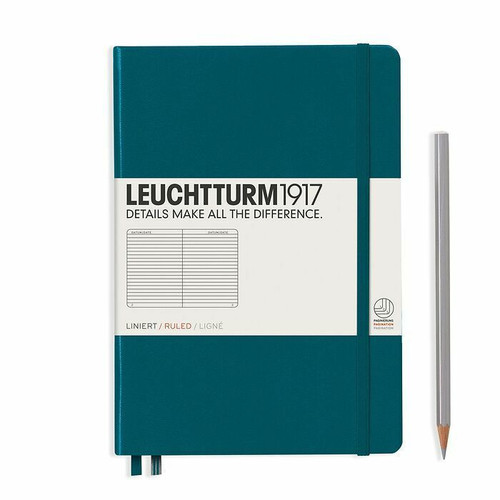 Leuchtturm 1917 Hardcover Notebook Pacific Green, Medium A5, 251 p, ruled