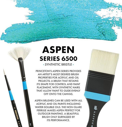 Princeton Artist Brush Company Princeton Brush Aspen Synthetic Bristle, Series 6500, Short Bright 14 