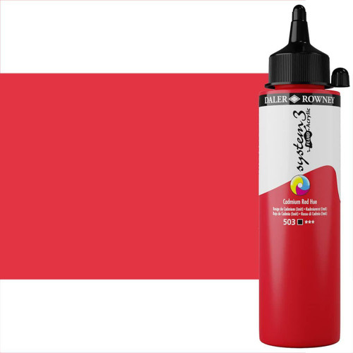 Daler-Rowney System 3 Fluid Acrylic, 29.5mL, Cadmium Red Hue 