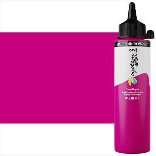 Daler-Rowney System 3 Fluid Acrylic, 29.5mL, Process Magenta 