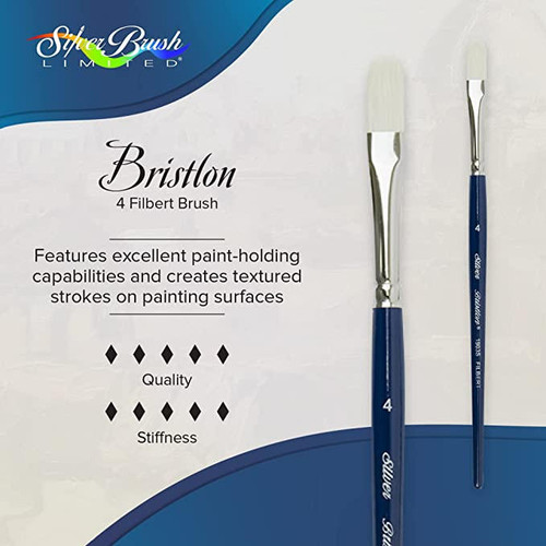 SILVER BRUSH LIMITED Bristlon Short Handle Filbert Size 4