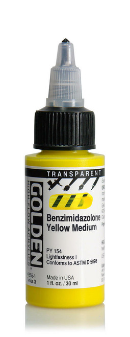 Golden Artist Colors Transparent Benzidmidazalone Yellow Medium 1oz