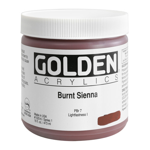 Golden Artist Colors Heavy Body Burnt Sienna 16oz