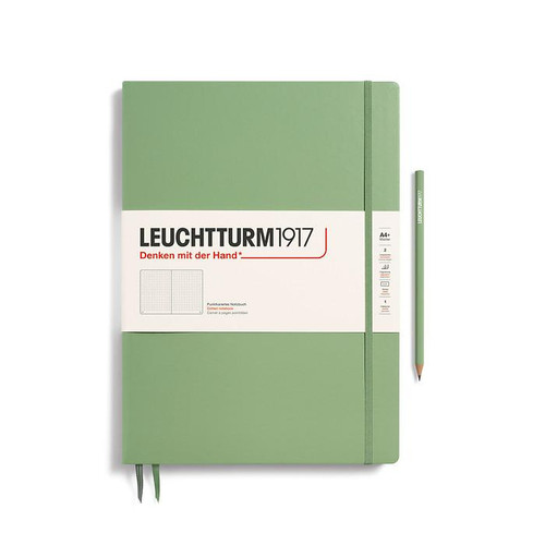 Leuchtturm 1917 Leuchtturm Hardcover Notebook, Sage, Master Slim (A4+), 123 p., Dotted