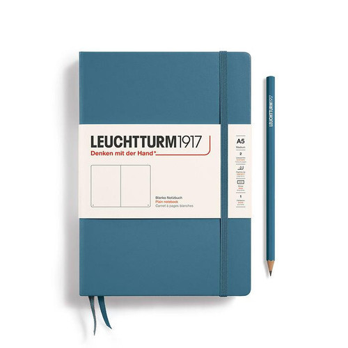 Leuchtturm 1917 Leuchtturm Hardcover Notebook Stone Blue, Pocket (A6), 187 p., plain 