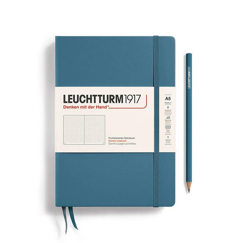 Leuchtturm 1917 Leuchtturm Hardcover Notebook Stone Blue, Pocket (A6), 187 p., dotted 