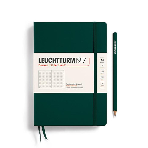 Leuchtturm 1917 Leuchtturm Hardcover Notebook, Forest Green, Medium (A5), 251 p., dotted
