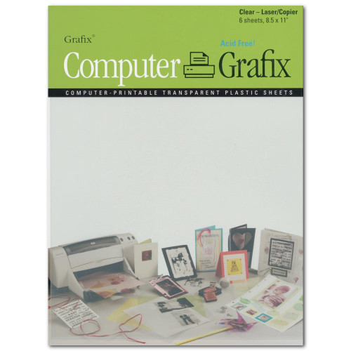 GRAFIX Laser-Printable Clear Film 8.5x11 6pk 