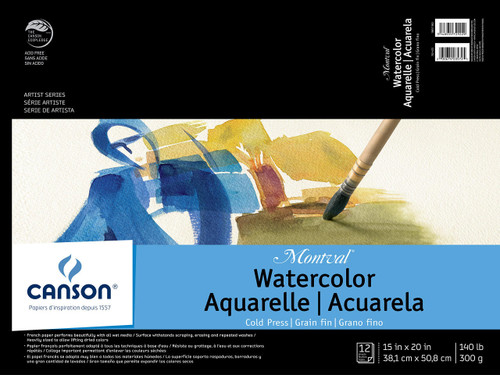 SLS ARTS Canson Montval Watercolor Pad 15x20 Cold Press 12 Sheets 