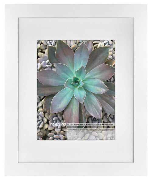 Framatic - MCS Framatic Readymade Metro Frame, 11"x14" White Frame with 8"x10" Acid-Free White Mat 