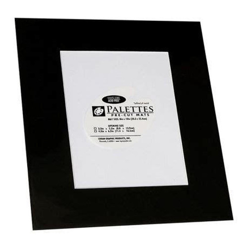 Logan Graphic Products, Inc Palette Pre-Cut Mat - 8 x 10 with 4.5 x 6.5 Window Smooth Black