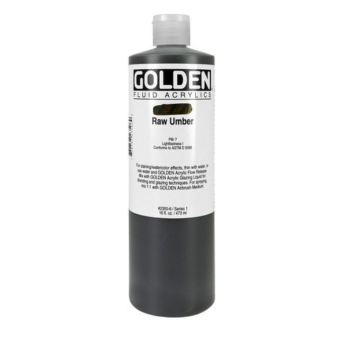Golden Fluid Acrylic, 16oz., Raw Umber