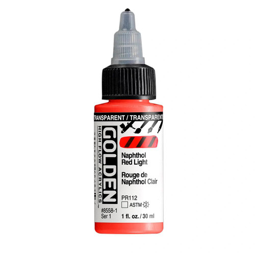 Golden Artist Colors Golden High Flow Transparent Napthol Red Light 1oz
