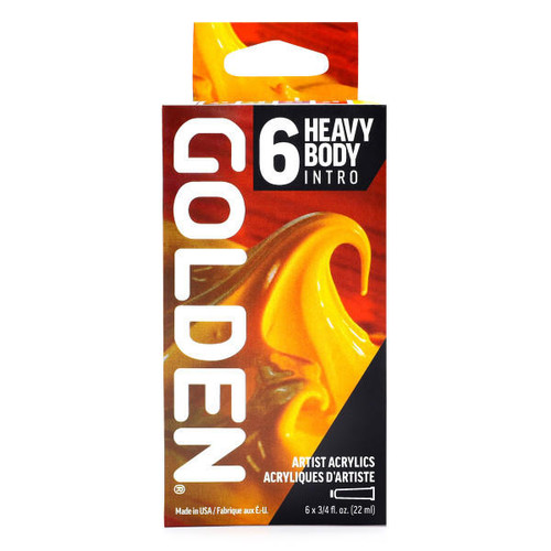 Golden Artist Colors Golden Heavy Body Acrylic Intro Set, 6x22mL 