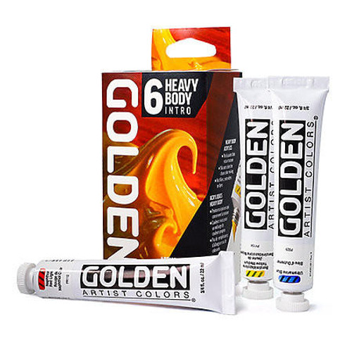 Golden Artist Colors Heavy Body Mixing Set - 12x22mL + 2oz Gloss Glazing Liquid 