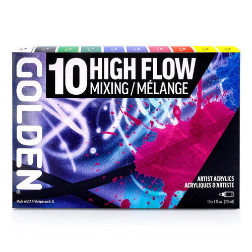 Golden Artist Colors Golden High Flow Acrylic Mixing Set - 10x1oz 