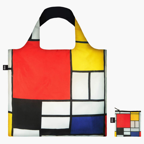 THE SARUT GROUP Loqi Tote Bag - Mondrian - Composition with Red, Yellow, Blue & Black 