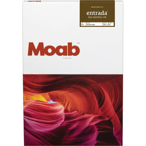 Legion Paper Moab Fine Art Inkjet Paper, Entrada Rag Natural 300, 13"x19", 25/pk 