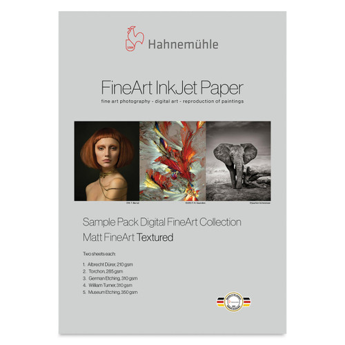 Hahnemuhle Inkjet Paper, Sample Pack, Matte FineArt Textured, 8.5"x11", 10/pk 