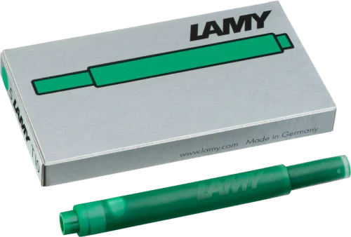 LAMY T10 Fountain Pen Ink Cartridge, Green (5pk)