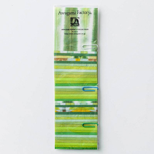 Awagami Papers Washi Collection Colored Paper Sets - Greens Collection