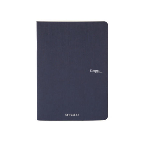 Fabriano EcoQua Notebook, Large, Staple-Bound 40 Sheets Navy