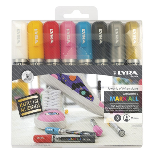 lyra Lyra Paint Marker Set, MARK ALL, Clear Box, 8 count 